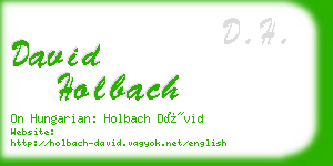 david holbach business card